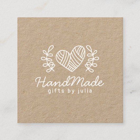 手作りクラフトモダンクラフト紙素朴 コーリングカード (正面)