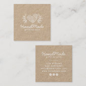 手作りクラフトモダンクラフト紙素朴 コーリングカード (正面/裏面)