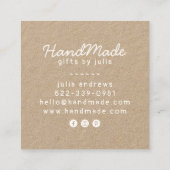 手作りクラフトモダンクラフト紙素朴 コーリングカード (裏面)