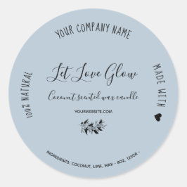 手作りクラフトロゴキャンドルほこりっぽいブルー ラウンドシール