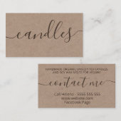 手作りクラフト豆蝋燭大豆ろう 名刺 (正面/裏面)