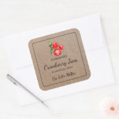 手作りクランベリージャムスクエアクラフト紙ラベル スクエアシール (封筒)