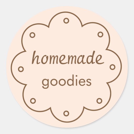 手作りグッズで縁の円を丸く丸めた ラウンドシール (正面)