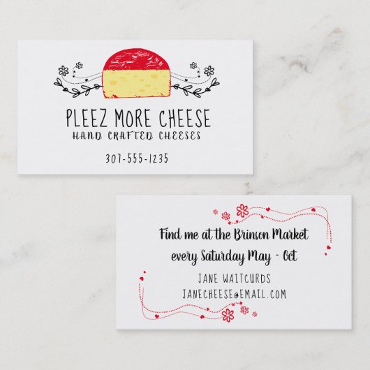 手作りグルメチーズケータリング名刺 名刺 (正面/裏面)