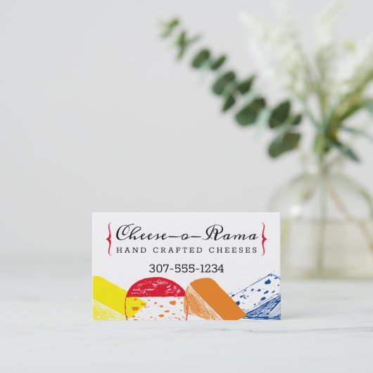 手作りグルメチーズケータリング名刺 名刺 (スタンド正面)
