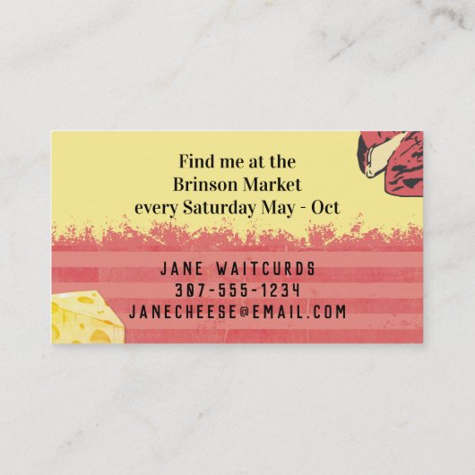 手作りグルメヤギチーズ名刺 名刺 (裏面)