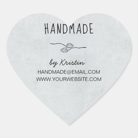 手作りグ素朴レーキャンバス ハートシール (正面)
