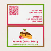 手作りケーキQR折り畳み 名刺 (外部フラット)