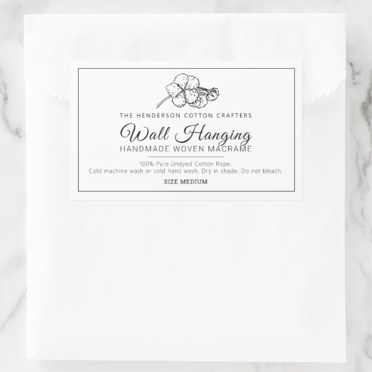 手作りコットン・マクぶら下がったラム・ウォール 長方形シール (バッグ)