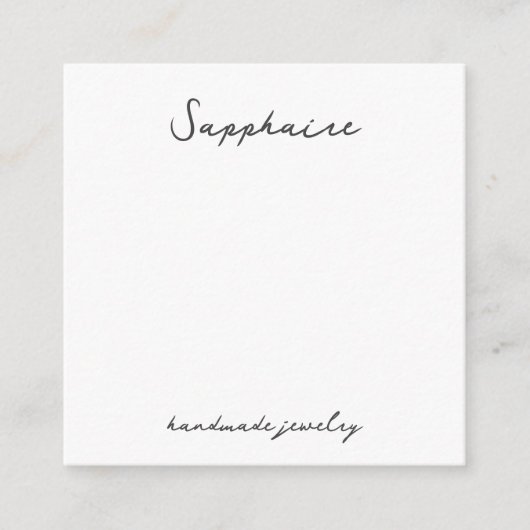 手作りサファイアネックレスジュエリーディスプレイカード エンクロージャーカード (正面)