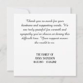 手作りサンキューカード葬式の悲しみ表現 サンキューカード (裏面)