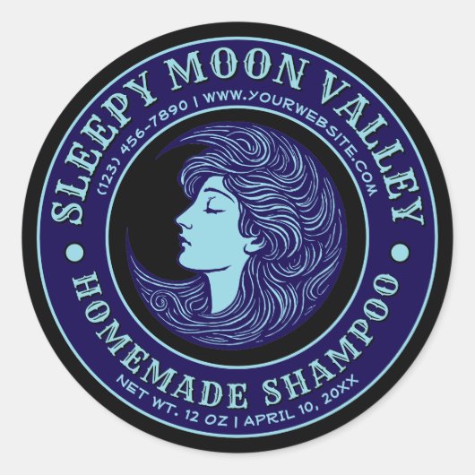 手作りシャンプーラベルテンプレート ラウンドシール (正面)
