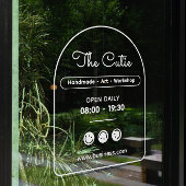 手作りショップフロントのための白いトレンディーデカール ウィンドウサイン