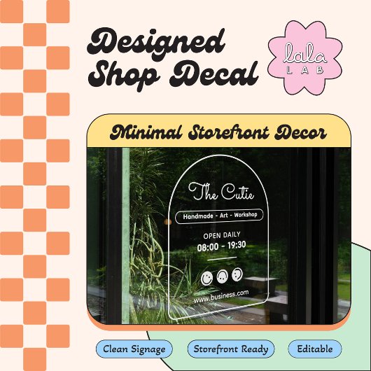 手作りショップフロントのための白いトレンディーデカール ウィンドウサイン