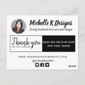 手作りショップ包装挿入コラージュ + クーポン ポストカード (裏面)