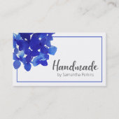 手作りシンプルの青い花 名刺 (正面)