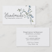 手作りシンプルグリーンリー名刺 名刺 (正面/裏面)