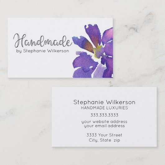 手作りシンプルフローラ名刺 名刺 (正面/裏面)