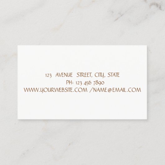 手作りシンプルミニマ素朴リスト、ホワイト 名刺 (裏面)