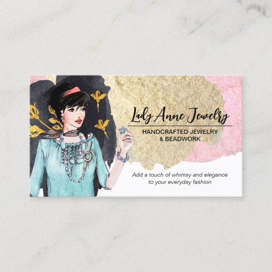 手作りジュエリーとビードデザイナー 名刺 (正面)
