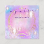 手作りジュエリーカスタムロゴモダン未来的 スクエア名刺 (正面)