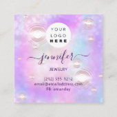 手作りジュエリーカスタムロゴモダン未来的 スクエア名刺 (裏面)