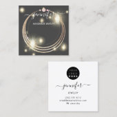 手作りジュエリーカスタムロゴ金ゴールドグモダンレイ スクエア名刺 (正面/裏面)