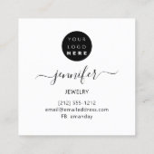 手作りジュエリーカスタムロゴ金ゴールドグモダンレイ スクエア名刺 (裏面)