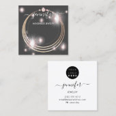 手作りジュエリーカスタムロゴ金ゴールドバラグレー スクエア名刺 (正面/裏面)