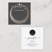 手作りジュエリーカスタムロゴ金ゴールドバラグレー スクエア名刺 (正面/裏面)