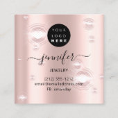 手作りジュエリーカスタムロゴ金ゴールドバラVip スクエア名刺 (裏面)