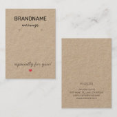 手作りジュエリーク素朴ラフト紙イヤリングホルダー 名刺 (正面/裏面)