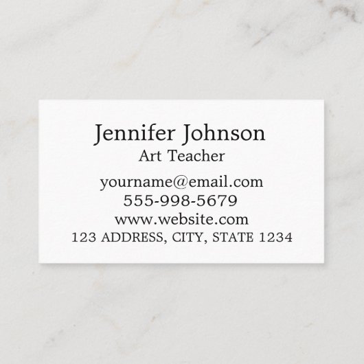 手作りジュエリーシンプル白黒クリーン 名刺 (裏面)