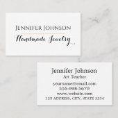 手作りジュエリーシンプル白黒クリーン 名刺 (正面/裏面)