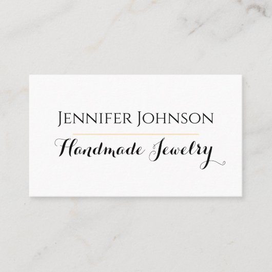 手作りジュエリーシンプル白黒クリーン 名刺 (正面)