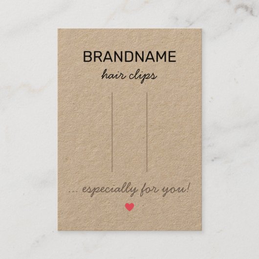 手作りジュエリーハート素朴ヘアクリップホルダー 名刺 (正面)