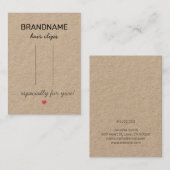 手作りジュエリーハート素朴ヘアクリップホルダー 名刺 (正面/裏面)