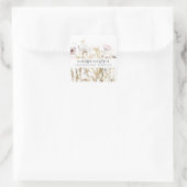 手作りジュエリーピンクワイルドフラワー製品ラベル スクエアシール (バッグ)