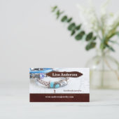 手作りジュエリーフェイクレザー名刺 名刺 (スタンド正面)