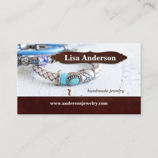 手作りジュエリーフェイクレザー名刺 名刺 (正面)