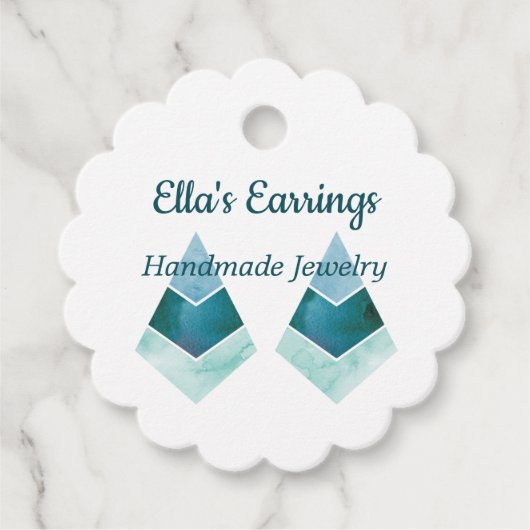 手作りジュエリーブルーウォーター色 フェイバータグ (正面)