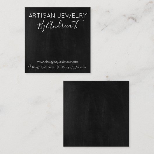 手作りジュエリーホルダー表示カード スクエア名刺 (正面/裏面)