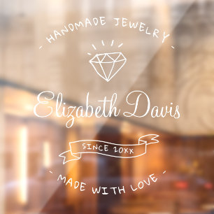  手作りジュエリーボホプロフェッショナルロゴビジネス ウィンドウサイン