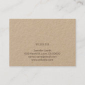 手作りジュエリーミニハートブ素朴レスレットホルダー 名刺 (裏面)