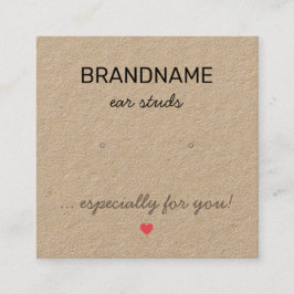 手作りジュエリーミニハート素朴イヤリングホルダー スクエア名刺