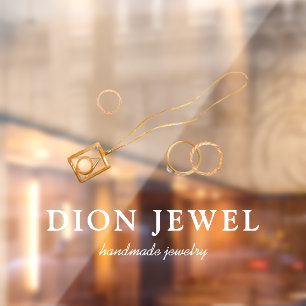  手作りジュエリーモダンプロフェッショナルロゴビジネス ウィンドウサイン