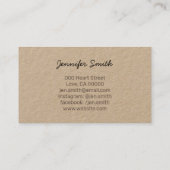 手作りジュエリー小型赤いハート素朴ヴィンテージ 名刺 (裏面)