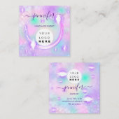 手作りジュエリー美しいショップ未来的抽象芸術 スクエア名刺 (正面/裏面)