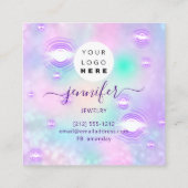 手作りジュエリー美しいショップ未来的抽象芸術 スクエア名刺 (裏面)