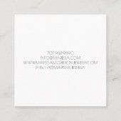 手作りジュエリー野草植物性ピンク金ゴールド スクエア名刺 (裏面)